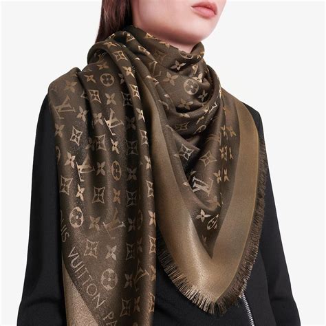 louis vuitton monogram shine shawl black|Louis Vuitton brown monogram scarf.